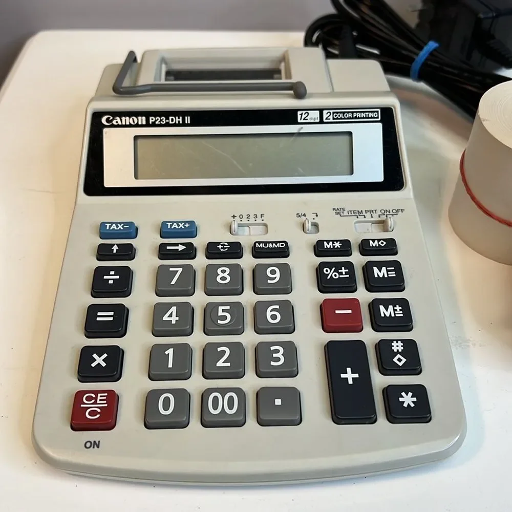 Canon Mini Desktop Printing Calculator Adding Machine - P23– DH II